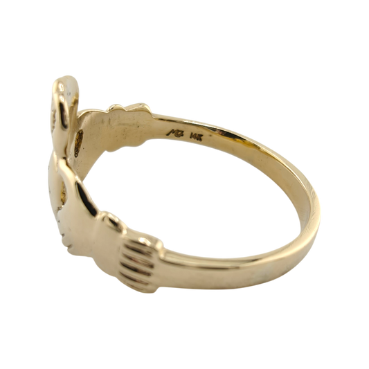 Vintage Claddagh 14k Gold Diamond Ring