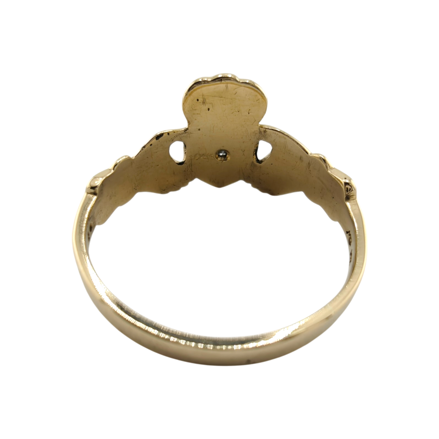 Vintage Claddagh 14k Gold Diamond Ring