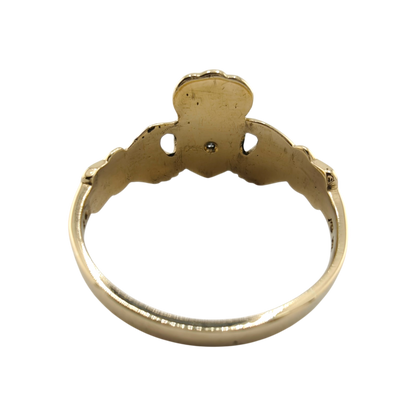 Vintage Claddagh 14k Gold Diamond Ring