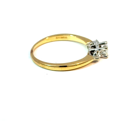 14K Yellow Gold Three-Stone Diamond Ring, Size 8 — image 4 of 4