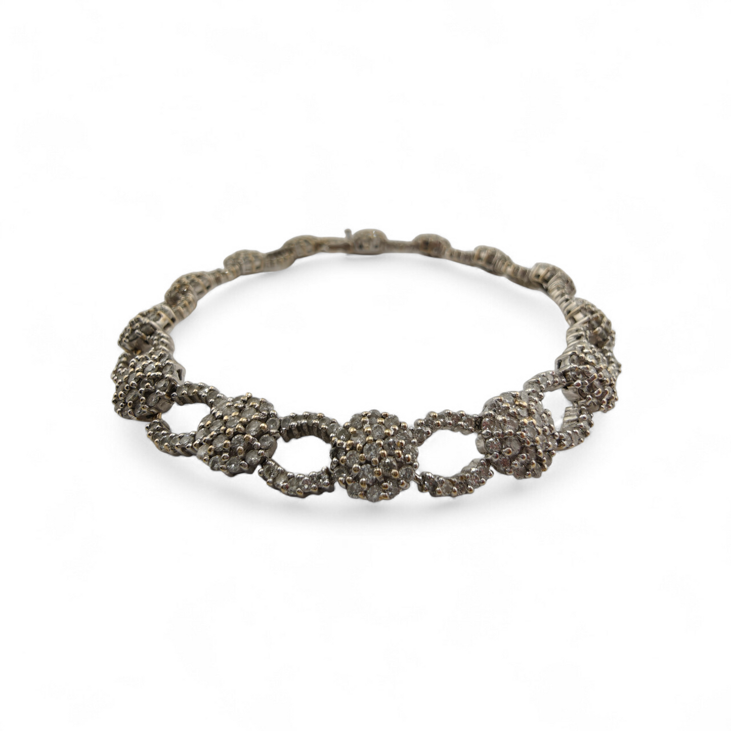 18k White Gold Diamond Link Bracelet