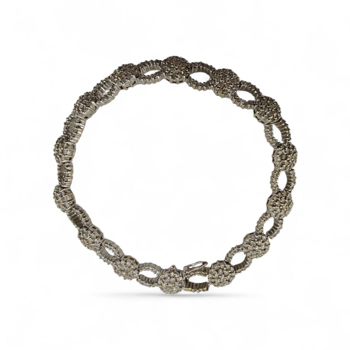 18k White Gold Diamond Link Bracelet