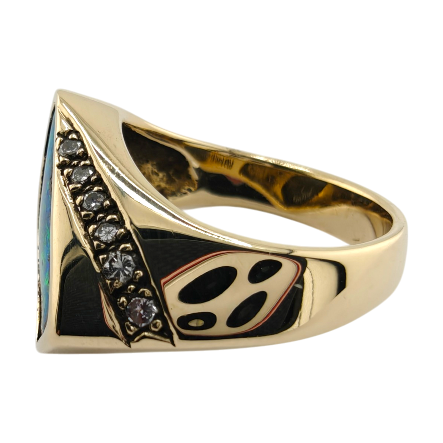 Vintage 14k Gold Opal Diamond Ring