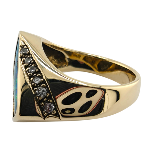 Vintage 14k Gold Opal Diamond Ring