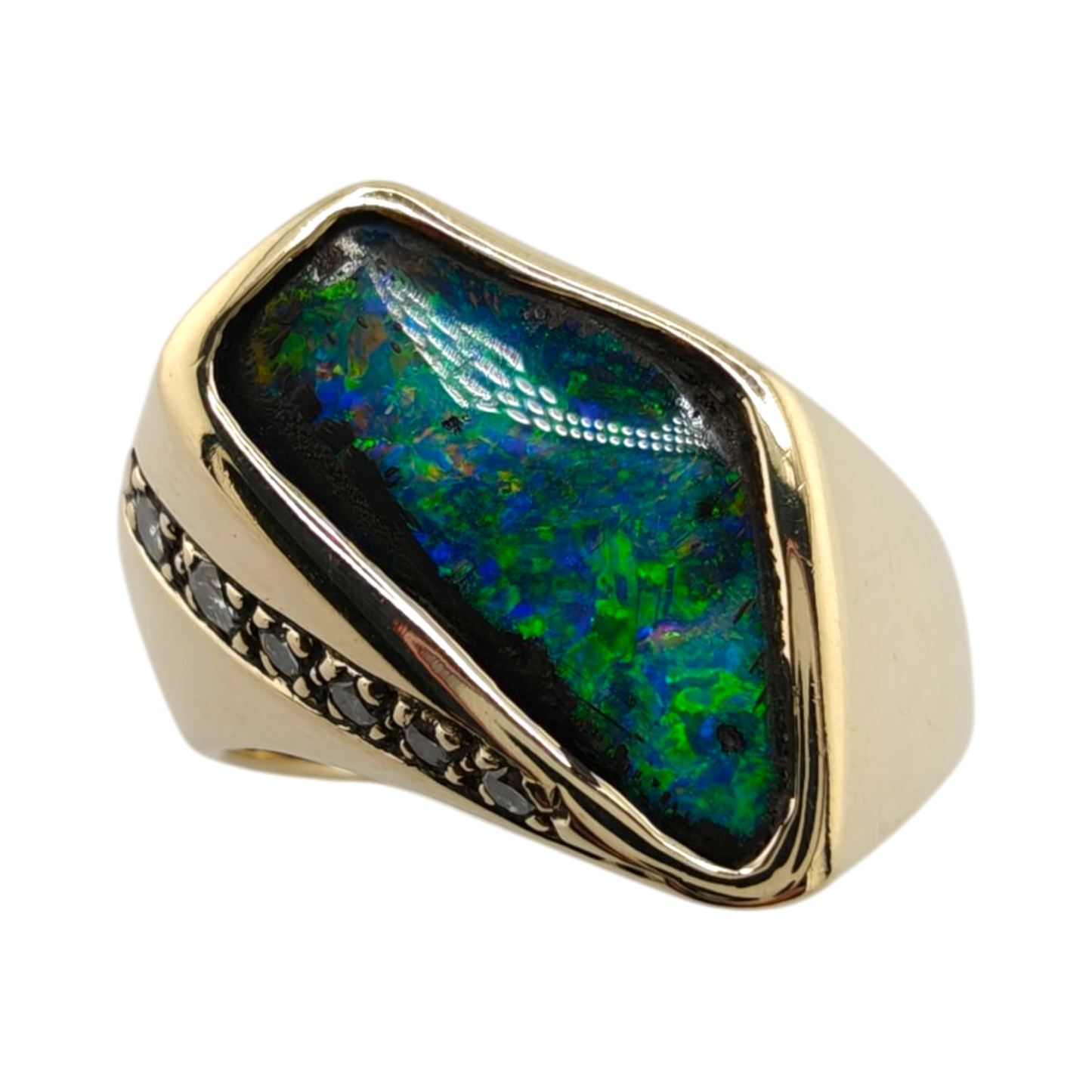 Vintage 14k Gold Opal Diamond Ring