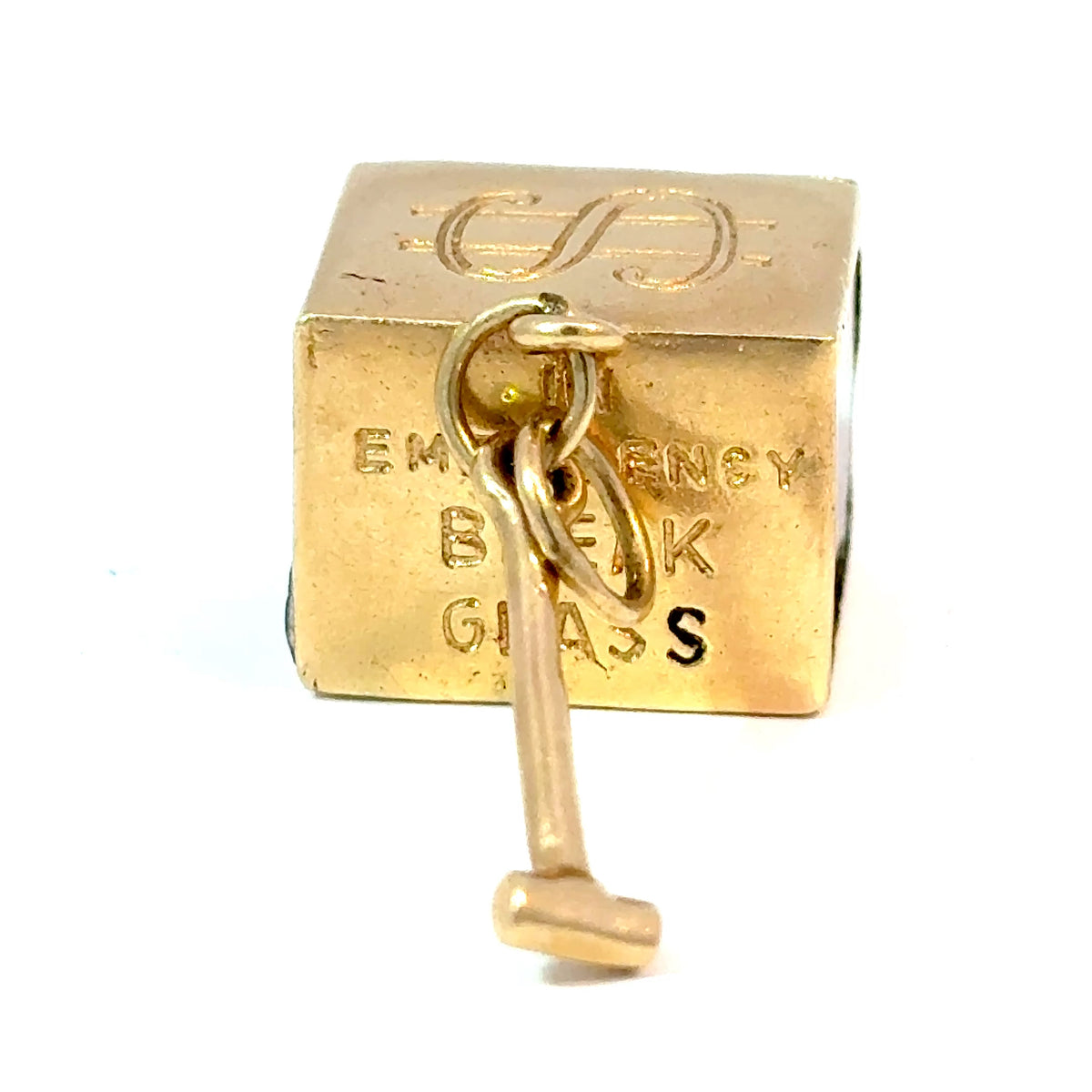 14K Yellow Gold Articulated Money Box Pendant with Moving Key — image 1 of 4