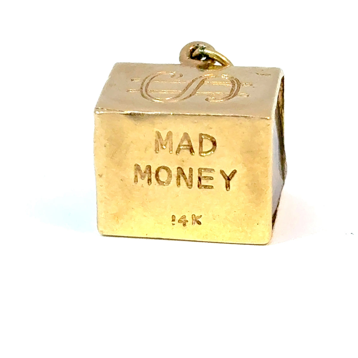 14K Yellow Gold Articulated Money Box Pendant with Moving Key — image 3 of 4