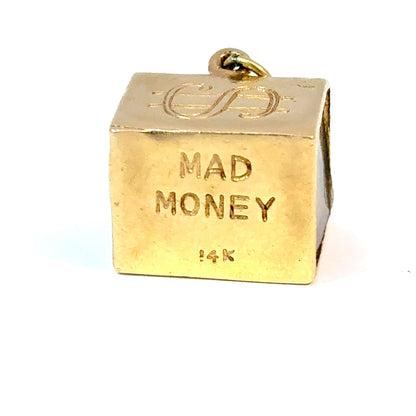 14K Yellow Gold Articulated Money Box Pendant with Moving Key — image 3 of 4