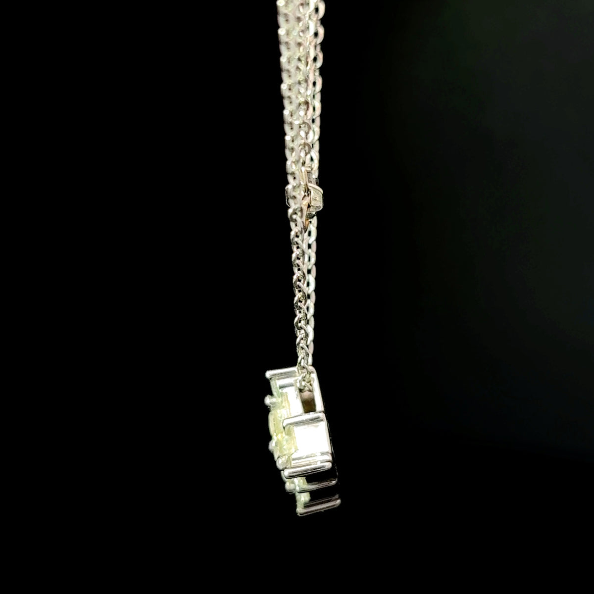 14K White Gold Diamond Cluster Pendant Necklace, 18.5 Inches — image 2 of 4