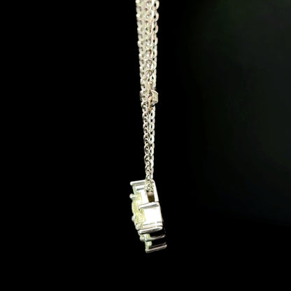 14K White Gold Diamond Cluster Pendant Necklace, 18.5 Inches — image 2 of 4