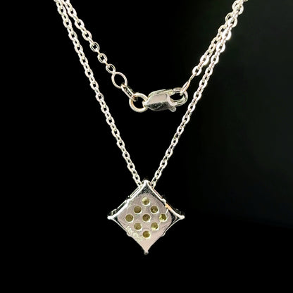 14K White Gold Diamond Cluster Pendant Necklace, 18.5 Inches — image 3 of 4