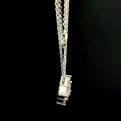 14K White Gold Diamond Cluster Pendant Necklace, 18.5 Inches — image 4 of 4