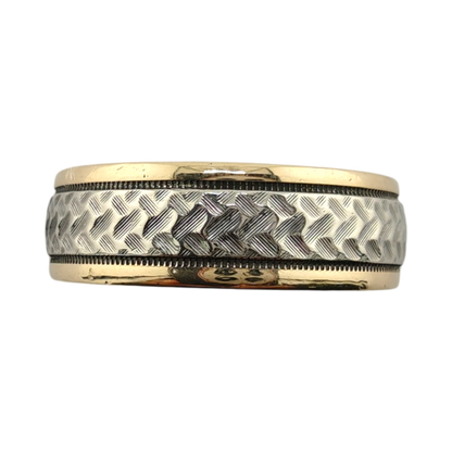14k Two-Tone Gold Men's Band Ring