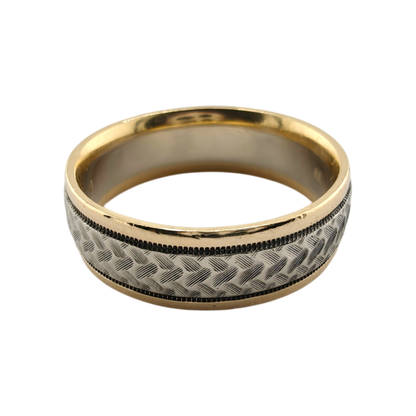 14k Two-Tone Gold Men's Band Ring