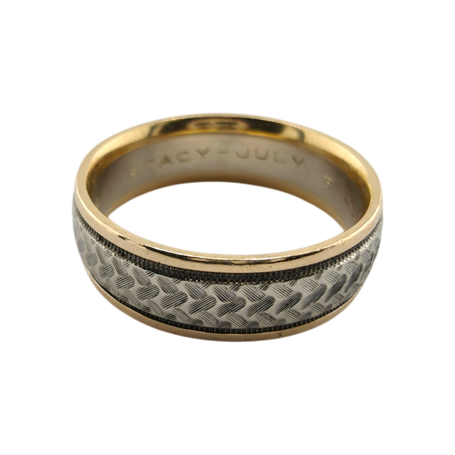14k Two-Tone Gold Men's Band Ring
