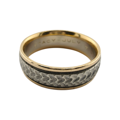14k Two-Tone Gold Men's Band Ring