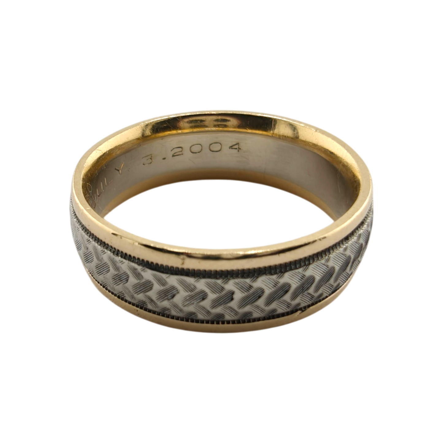 14k Two-Tone Gold Men's Band Ring