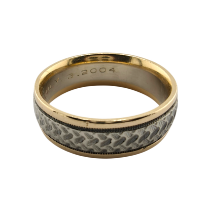 14k Two-Tone Gold Men's Band Ring