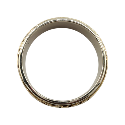 Men's Two-Tone 14k Gold Engraved Ring