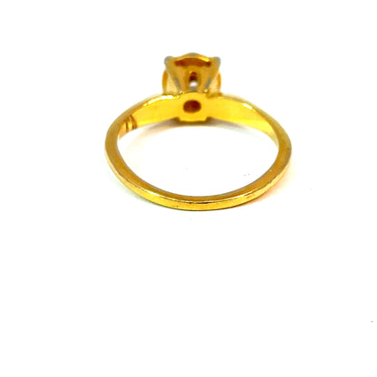 14K Yellow Gold Round Diamond Solitaire Ring, Approx. 0.40 Carat, Size 5 3/4 — image 3 of 4