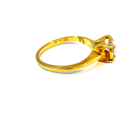14K Yellow Gold Round Diamond Solitaire Ring, Approx. 0.40 Carat, Size 5 3/4 — image 4 of 4