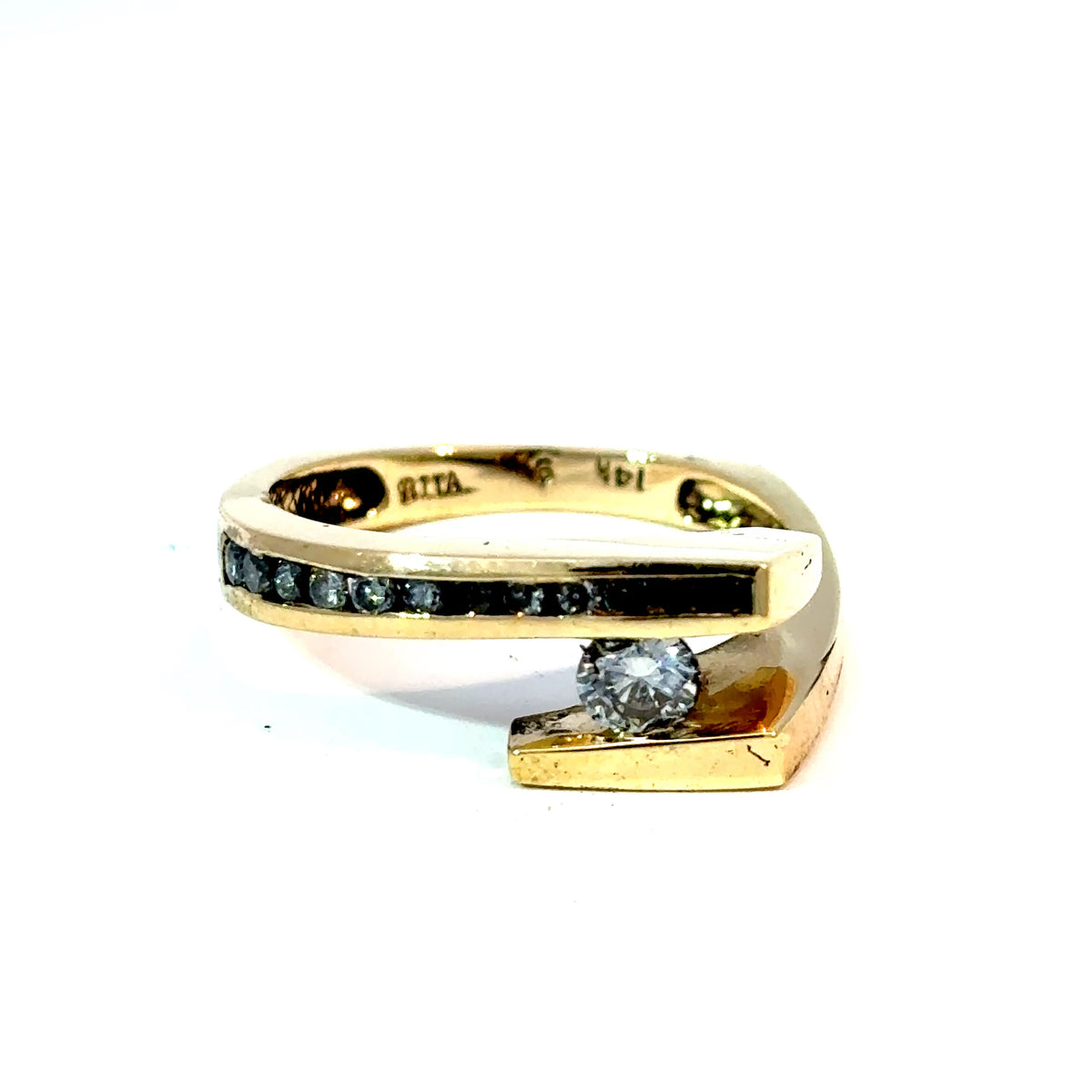 14K Yellow Gold Bypass Diamond Ring, Approx. 0.50 CTW — image 1 of 4