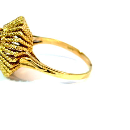18K Yellow Gold Sapphire Sunburst Cluster Ring, Size 7.5 — image 2 of 4