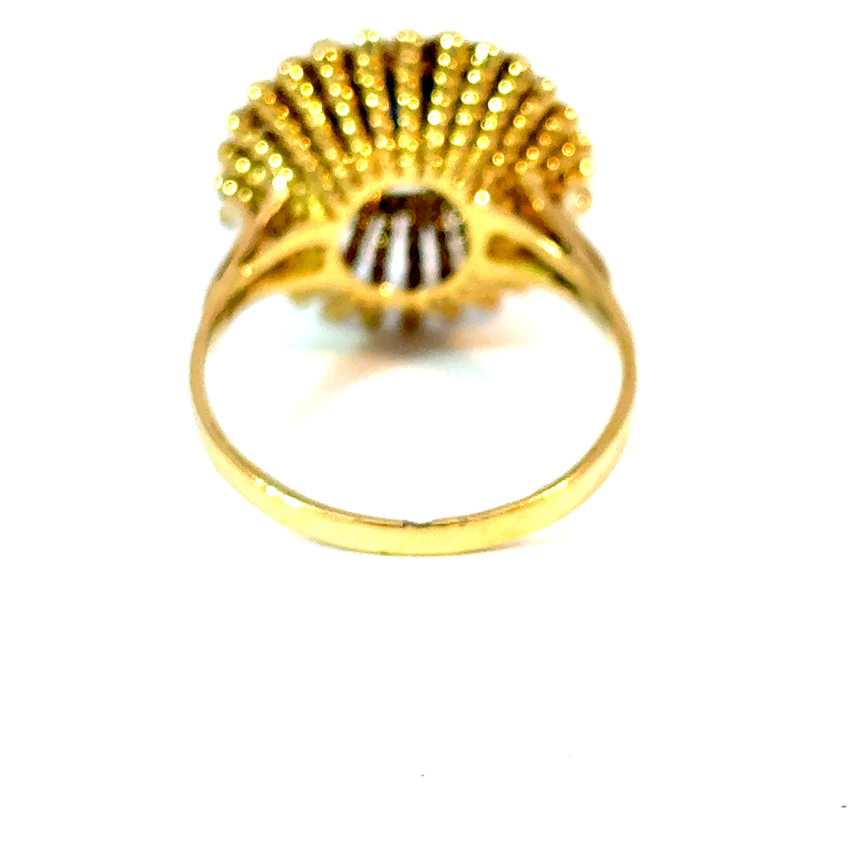 18K Yellow Gold Sapphire Sunburst Cluster Ring, Size 7.5 — image 3 of 4