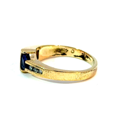 14K Yellow Gold Opal, Tanzanite and Diamond Asymmetrical Bypass Ring — image 2 of 4