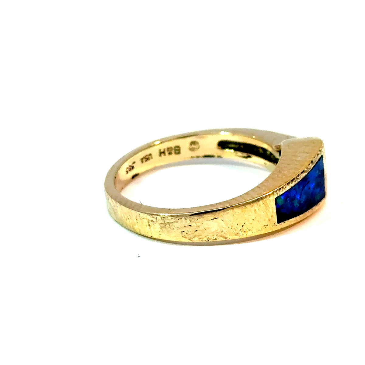 14K Yellow Gold Opal, Tanzanite and Diamond Asymmetrical Bypass Ring — image 4 of 4